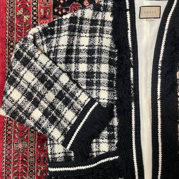 GUCCI Black Ivory Wool Boucle Tweed Jacket - Picture 3 of 13